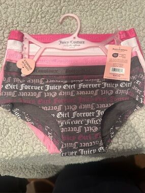 Juicy Couture Girls' Pink & Gray Logo Hipster Briefs - 4 Pack